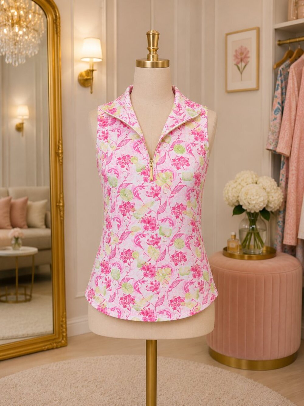 Cabana Life Margarita 1/4 Zip Sleeveless Sport Top - Picture 2 of 3